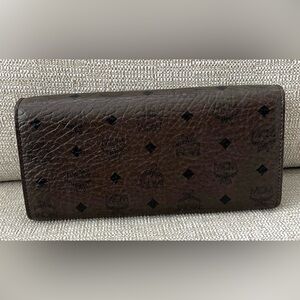 MCM Dark Brown Monogram Wallet